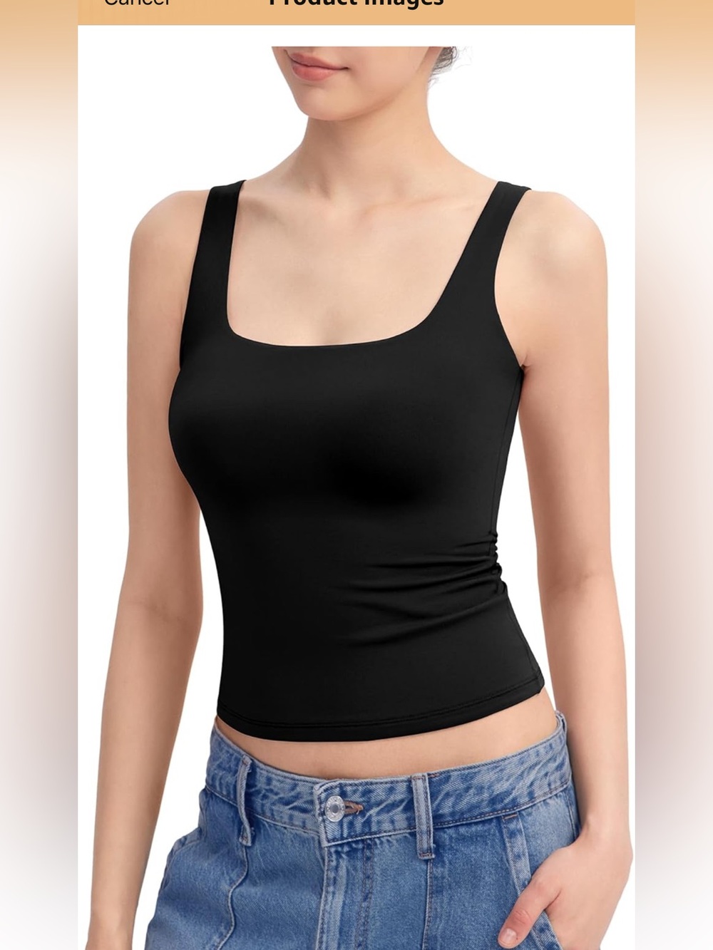 PUMIEY Women's Square Neck Tank Top  size XXL
